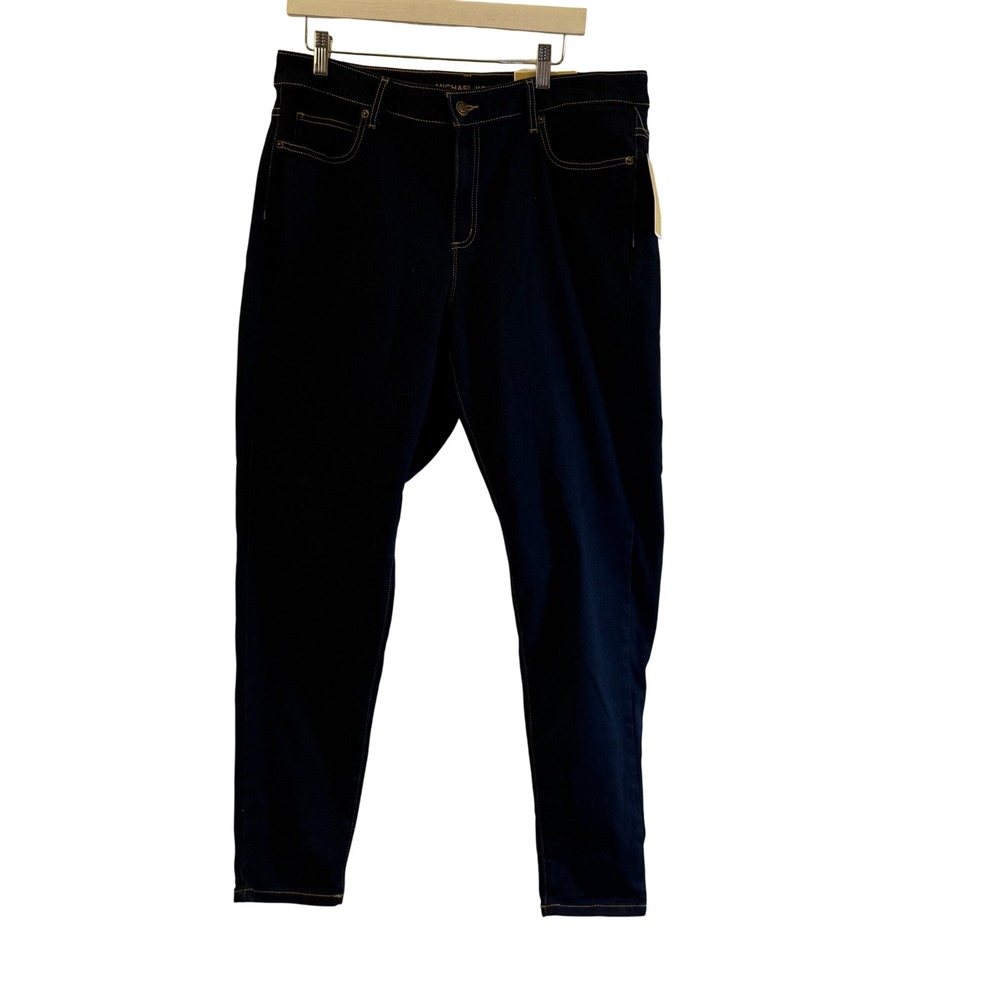 NWT Michael Kors‎ Womens 16W Dark Rinse Skinny Jeans Mid Rise Button Fly